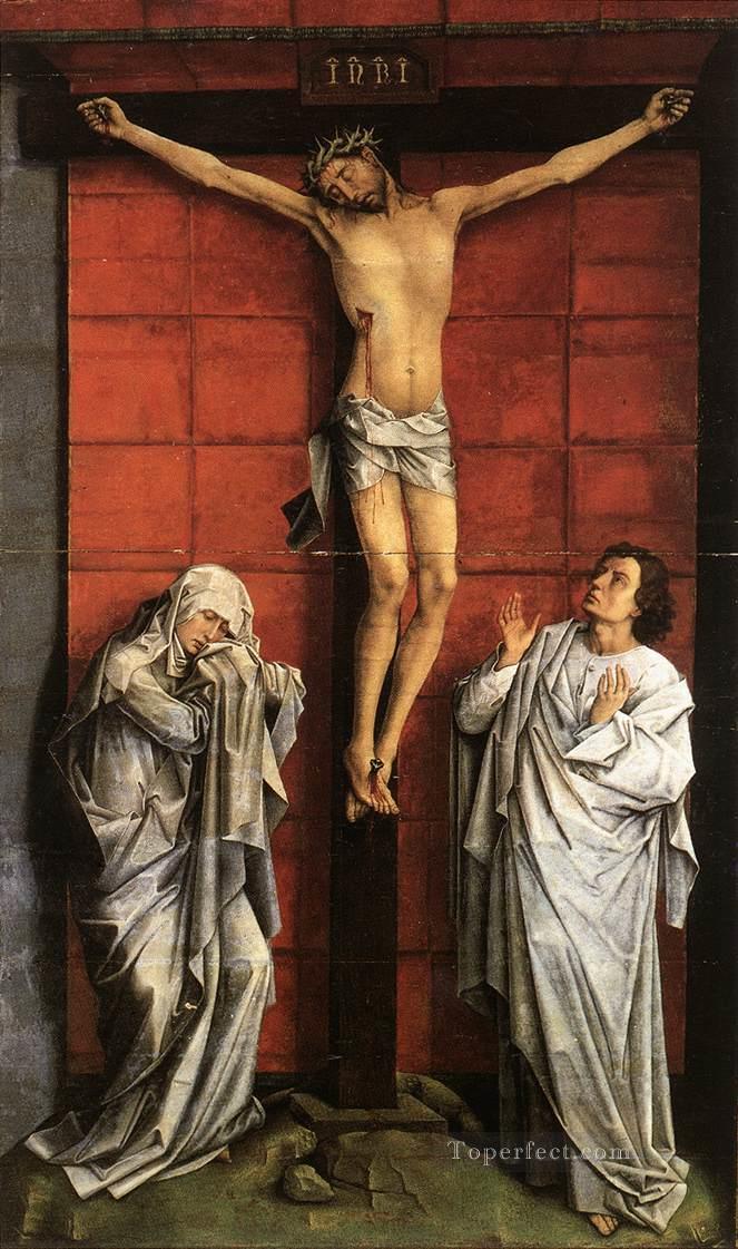 十字架上のキリストとマリアと聖ヨハネ ロジェ・ファン・デル・ウェイデン油絵